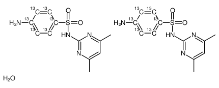 磺胺二甲基嘧啶-13C6 半水化合物结构式