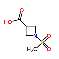 1-(甲磺酰基)-3-氮杂环丁烷甲酸结构式