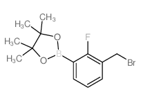 2-(3-(溴甲基)-2-氟苯基)-4,4,5,5-四甲基-1,3,2-二氧硼杂环戊烷结构式