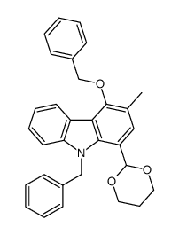 9-benzyl-4-(benzyloxy)-1-(1,3-dioxan-2-yl)-3-methyl-9H-carbazole Structure