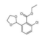 ethyl 2-chloro-6-(1,3-dioxolan-2-yl)benzoate结构式
