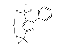 trimethyl-[1-phenyl-3,5-bis(trifluoromethyl)pyrazol-4-yl]silane结构式