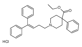 ethyl 1-(4,4-diphenylbut-3-enyl)-4-phenylpiperidin-1-ium-4-carboxylate,chloride Structure