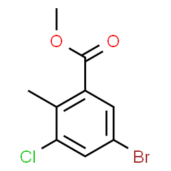 5-溴-3-氯-2-甲基苯甲酸甲酯结构式