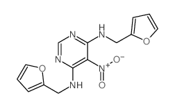 4,6-Pyrimidinediamine,N4,N6-bis(2-furanylmethyl)-5-nitro-结构式