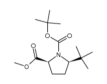 methyl (2S,5R)-(-)-N-(tert-butyloxycarbonyl)-5-(tert-butylpyrrolidine)-2-carboxylate结构式