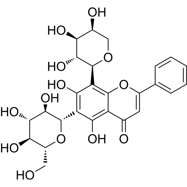 白杨素6-C-葡萄糖8-C-阿拉伯糖苷结构式