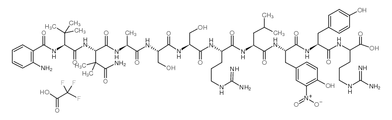 2-氨基苯甲酰-叔丁基甘氨酰-叔丁基甘氨酰-二甲基天门冬酰氨酰-丙氨酰-丝氨酰-丝氨酰结构式