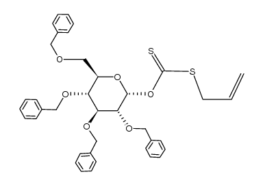 2,3,4,6-tetra-O-benzyl-O-[(allylthio)-thiocarbonyl]-α-D-glucopyranose Structure