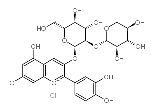 氯化花青素-3-桑布双糖苷结构式