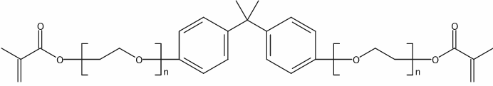 Bisphenol A ethoxylate dimethacrylate Structure