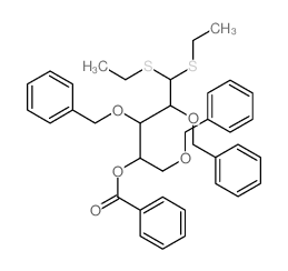 [5,5-bis(ethylsulfanyl)-1,3,4-tris(phenylmethoxy)pentan-2-yl] benzoate结构式