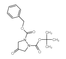 1-benzyl-2-tert-butyl-4-oxopyrazolidine-1,2-dicarboxylate structure