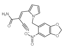 2-cyano-3-[1-[(6-nitrobenzo[1,3]dioxol-5-yl)methyl]pyrrol-2-yl]prop-2-enamide结构式