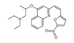 N,N-diethyl-2-[2-[(E)-2-(5-nitrofuran-2-yl)ethenyl]quinolin-4-yl]oxypropan-1-amine结构式