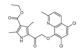 ethyl 5-[2-(5,7-dichloro-2-methylquinolin-8-yl)oxyacetyl]-2,4-dimethyl-1H-pyrrole-3-carboxylate结构式