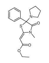 ethyl (2E)-2-(3-methyl-4-oxo-5-phenyl-5-pyrrolidin-1-yl-1,3-thiazolidin-2-ylidene)acetate Structure