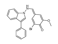 2-bromo-6-methoxy-4-[[(3-phenylindol-1-yl)amino]methylidene]cyclohexa-2,5-dien-1-one结构式