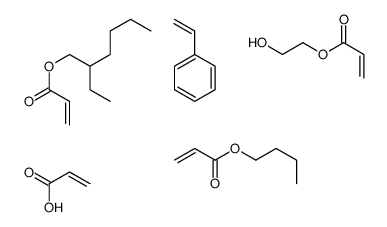 butyl prop-2-enoate,2-ethylhexyl prop-2-enoate,2-hydroxyethyl prop-2-enoate,prop-2-enoic acid,styrene Structure
