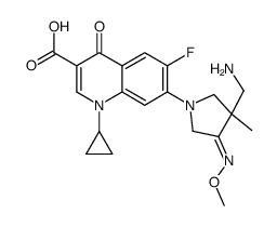 7-[(4Z)-3-(aminomethyl)-4-methoxyimino-3-methylpyrrolidin-1-yl]-1-cyclopropyl-6-fluoro-4-oxoquinoline-3-carboxylic acid Structure