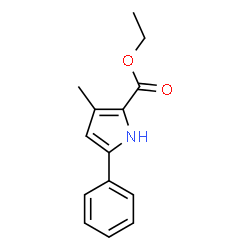 3-甲基-5-苯基-1H-吡咯-2-羧酸乙酯结构式