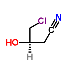 (|R|)-(+)-4-氯-3-羟基丁腈结构式
