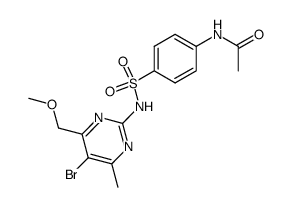 N-acetyl-sulfanilic acid-(5-bromo-4-methoxymethyl-6-methyl-pyrimidin-2-ylamide)结构式