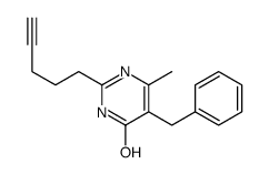 5-benzyl-6-methyl-2-pent-4-ynyl-1H-pyrimidin-4-one结构式