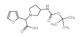 (3-Boc-氨基-1-吡咯烷)-呋喃-2-乙酸结构式