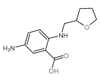 5-氨基-2-[(四氢-2-呋喃基甲基)氨基]苯甲酸结构式