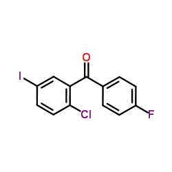 (2-氯-5-碘苯基)(4-氟苯基)甲酮结构式