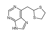 6-(1,3-dithiolan-2-ylmethyl)-7H-purine结构式