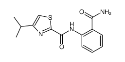 4-isopropylthiazole-2-carboxylic acid (2-carbamoyl-phenyl)-amide Structure