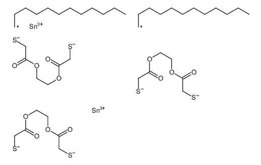 ethylene bis[[(8-dodecyl-5,11-dioxo-1,4-dioxa-7,9-dithia-8-stannacycloundec-8-yl)thio]acetate] Structure