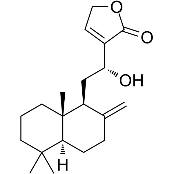 12-羟基-8(17),13-赖百当二烯-16,15-内酯结构式