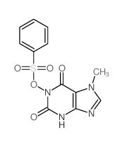 1H-Purine-2,6-dione,3,7-dihydro-7-methyl-1-[(phenylsulfonyl)oxy]- Structure