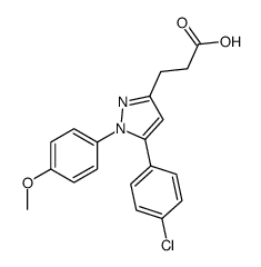 3-[5-(4-chlorophenyl)-1-(4-methoxyphenyl)pyrazol-3-yl]propanoic acid Structure
