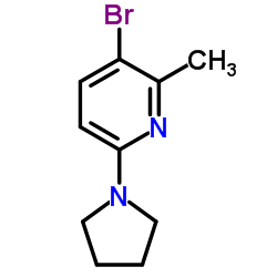 3-溴-2-甲基-6-(吡咯烷-1-基)吡啶结构式