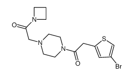 1-[4-[2-(azetidin-1-yl)-2-oxoethyl]piperazin-1-yl]-2-(4-bromothiophen-2-yl)ethanone结构式