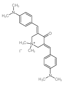 Piperidinium,3,5-bis[[4-(dimethylamino)phenyl]methylene]-1,1-dimethyl-4-oxo-, iodide (1:1),(3E,5E)- Structure