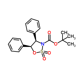 (4R,5S)-4,5-二苯基-1,2,3-恶噻唑烷-2,2-二氧化物-3-羧酸叔丁酯结构式