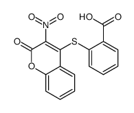 2-(3-nitro-2-oxochromen-4-yl)sulfanylbenzoic acid Structure