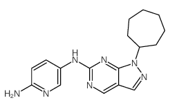 N5-(1-环庚基-1H-吡唑并[3,4-d]嘧啶-6-基)吡啶-2,5-二胺结构式