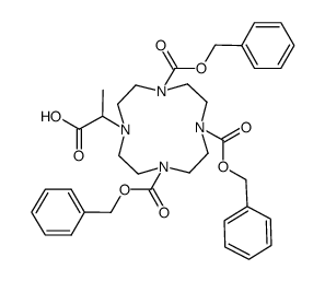 1,4,7-tris-(benzyloxycarbonyl)-10-(1-carboxyethyl)-1,4,7,10-tetraazacyclododecane结构式