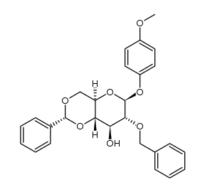 p-methoxyphenyl 2-O-benzyl-4,6-O-benzylidene-β-D-glucopyranoside结构式