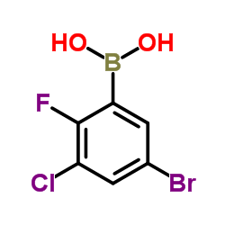 5-Bromo-3-chloro-2-fluorophenylboronic acid structure