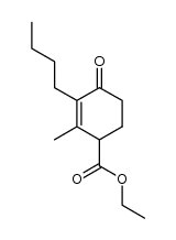 3-butyl-2-methyl-4-oxo-cyclohex-2-enecarboxylic acid ethyl ester结构式
