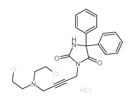 2,4-Imidazolidinedione,3-[4-[bis(2-chloroethyl)amino]-2-butyn-1-yl]-5,5-diphenyl-, hydrochloride (1:1)结构式
