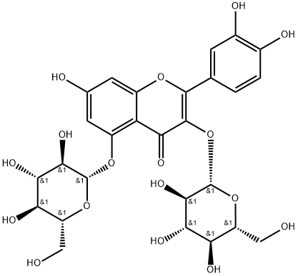 槲皮素 3,5-双葡萄糖苷结构式