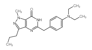 5-[[[4-二乙基氨基)苯基]甲基]-1,4-二氢-1-甲基-3-丙基-7H-吡唑并[3,4-d]嘧啶-7-酮结构式